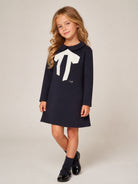 Abito per bambina Il Gufo Kids blu con dettaglio fiocco A26GVL0017M0041 4910 IL GUFO KIDS 