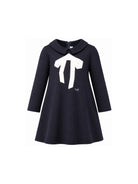 Abito per bambina Il Gufo Kids blu con dettaglio fiocco A26GVL0017M0041 4910 IL GUFO KIDS 