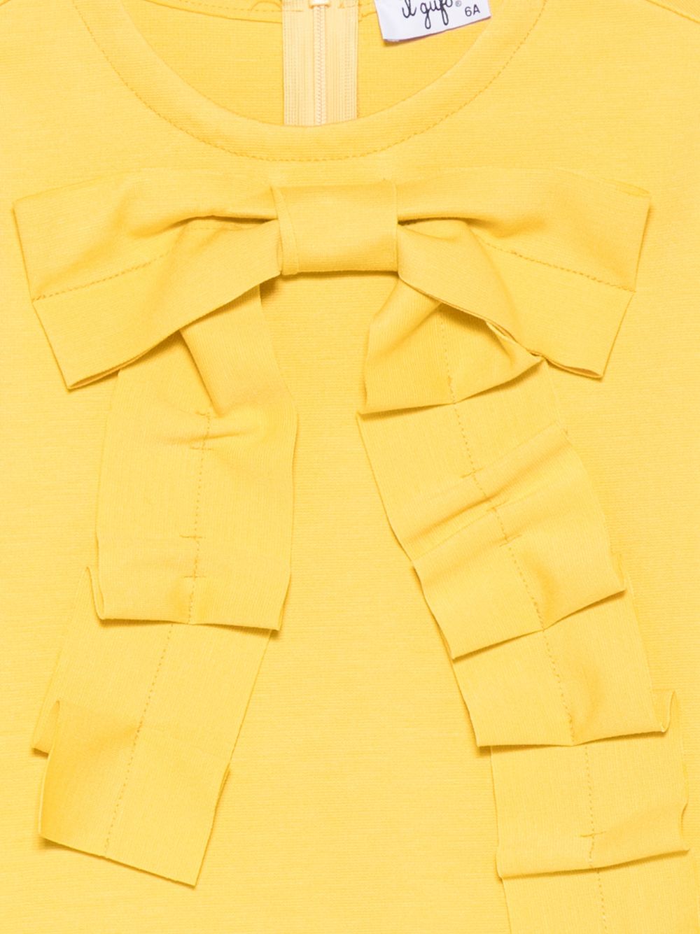 Abito per bambina Il Gufo Kids giallo con volant e dettaglio fiocco A26GVL0029M0041 223 IL GUFO KIDS 