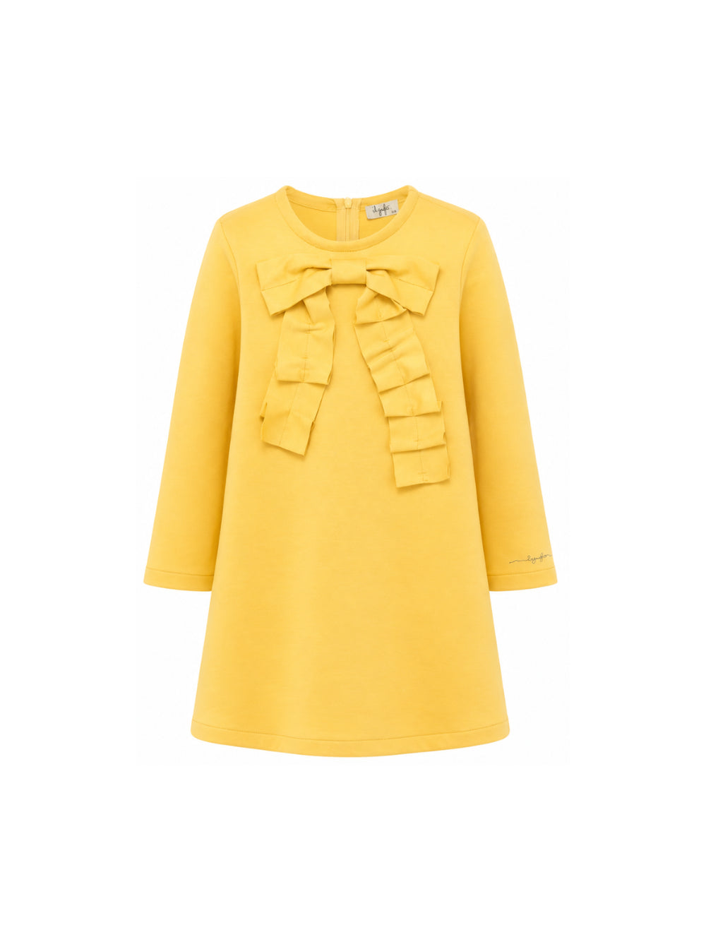 Abito per bambina Il Gufo Kids giallo con volant e dettaglio fiocco A26GVL0029M0041 223 IL GUFO KIDS 