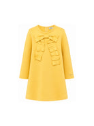 Abito per bambina Il Gufo Kids giallo con volant e dettaglio fiocco A26GVL0029M0041 223 IL GUFO KIDS 