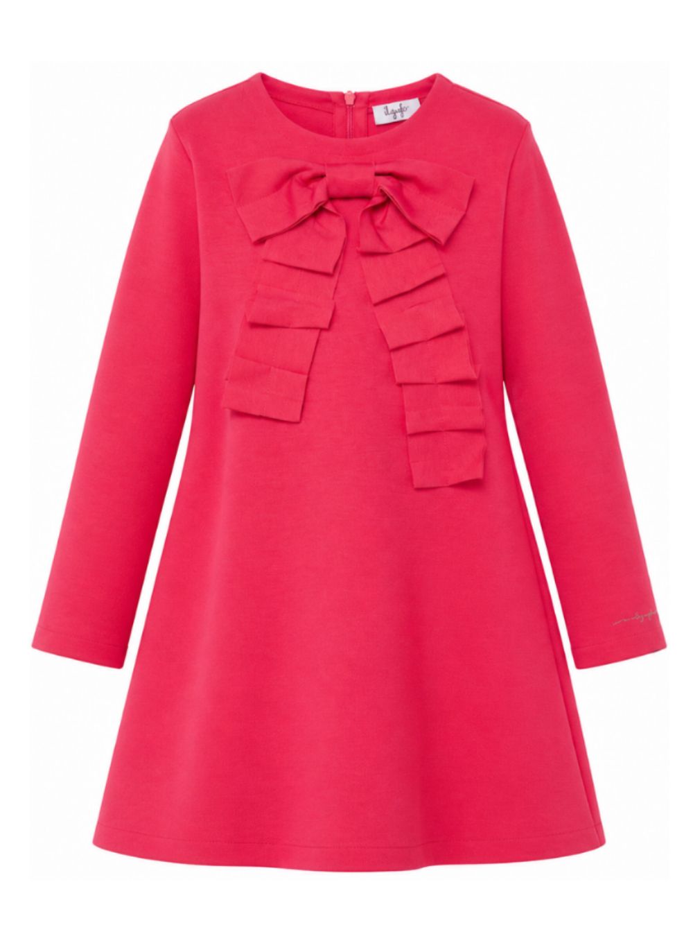 Abito per bambina Il Gufo Kids fucsia con volant e dettaglio fiocco A26GVL0029M0041 368 IL GUFO KIDS 