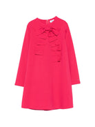 Abito per bambina Il Gufo Kids fucsia con volant e dettaglio fiocco A26GVL0029M0041 368 IL GUFO KIDS 