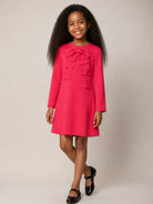 Abito per bambina Il Gufo Kids fucsia con volant e dettaglio fiocco A26GVL0029M0041 368 IL GUFO KIDS 