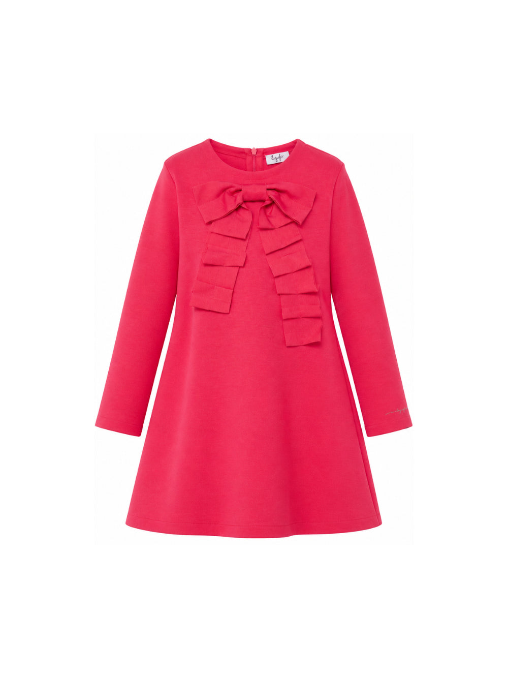 Abito per bambina Il Gufo Kids fucsia con volant e dettaglio fiocco A26GVL0029M0041 368 IL GUFO KIDS 