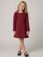 Abito per bambina Il Gufo Kids rosso con dettagli glitter A26GVL0031N0057 397 IL GUFO KIDS 