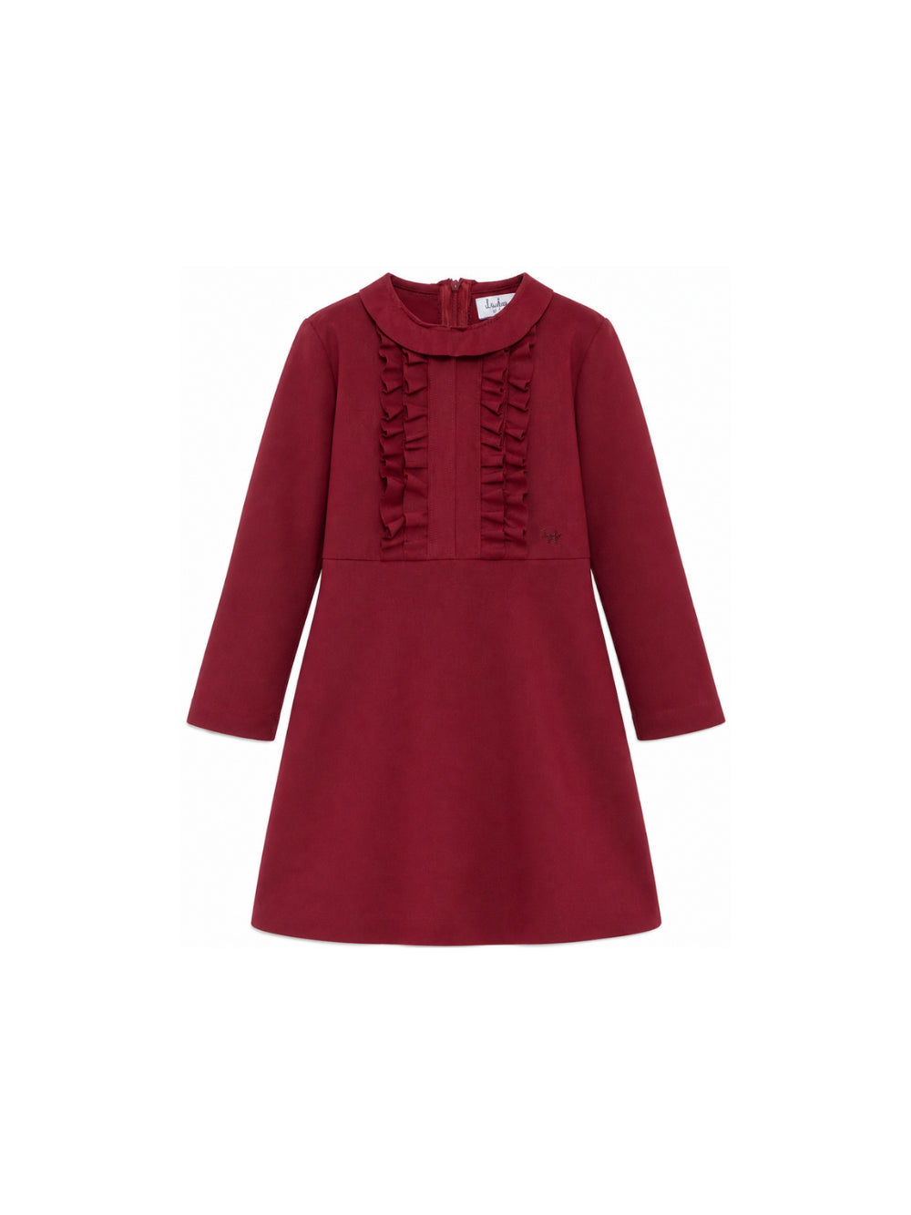 Abito per bambina Il Gufo Kids rosso con bordo increspato A26GVL0033N0057 397 IL GUFO KIDS 