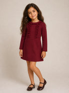 Abito per bambina Il Gufo Kids rosso con bordo increspato A26GVL0033N0057 397 IL GUFO KIDS 