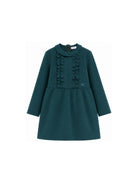 Abito per bambina Il Gufo Kids verde con bordo increspato A26GVL0033N0057 558 IL GUFO KIDS 