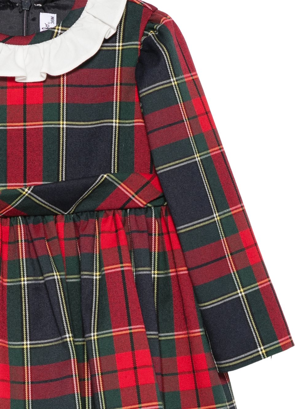 Abito per neonata Il Gufo Kids rosso con motivo tartan A26GVL0036W3068 377 IL GUFO KIDS 
