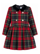 Abito per bambina Il Gufo Kids rosso con motivo tartan all-over A26GVL0040W3068 377 IL GUFO KIDS 