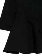 Abito per bambina Il Gufo Kids nero con applicazione a fiore A26GVL0041N0074 099 IL GUFO KIDS 