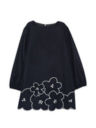 Abito per bambina Il Gufo Kids blu con ricamo floreale A26GVL0045W0003 4907 IL GUFO KIDS 