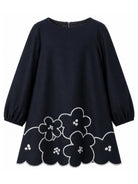 Abito per bambina Il Gufo Kids blu con ricamo floreale A26GVL0045W0003 4907 IL GUFO KIDS 