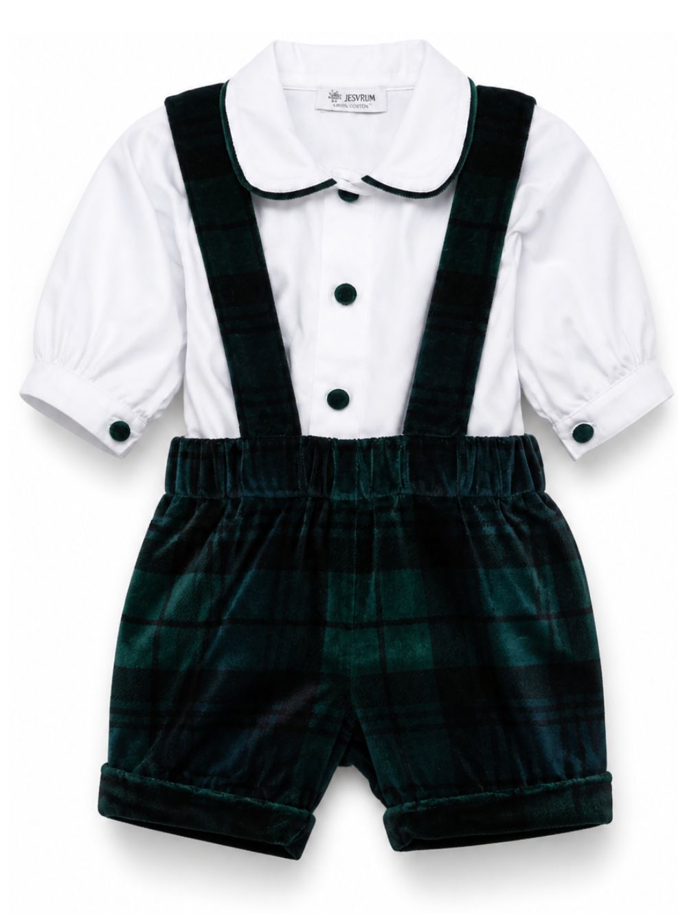 Set camicia e salopette per neonato Jesurum Kids multicolore con motivo tartan OFIUCO LEO 36 8 JESURUM KIDS 