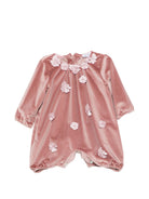Pagliaccetto per neonata Jesurum Kids rosa in velluto applicata a fiori PICCOLA BEATRICE VAR.05 JESURUM KIDS 