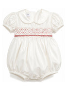 Tutina per neonata Jesurum Kids bianca con dettagli in punto smock PICCOLO CA BALBI VAR.17 JESURUM KIDS 