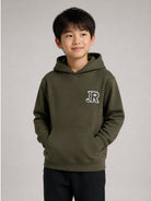 Felpa per bambino John Richmond Junior verde oliva con patch logo RBA26005FE OLIVE JOHN RICHMOND KIDS 