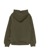 Felpa per bambino John Richmond Junior verde oliva con patch logo RBA26005FE OLIVE JOHN RICHMOND KIDS 