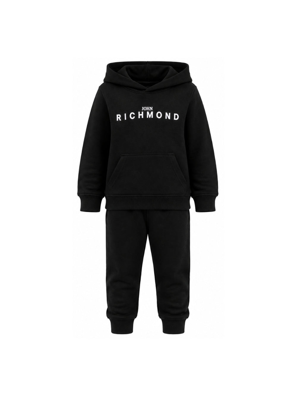 Set felpa e pantaloni sportivi per bambino John Richmond Kids nero con logo sul davanti RBA26007CF BLACK JOHN RICHMOND KIDS 
