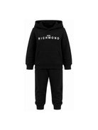 Set felpa e pantaloni sportivi per bambino John Richmond Kids nero con logo sul davanti RBA26007CF BLACK JOHN RICHMOND KIDS 
