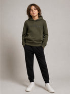 Completo felpa e pantaloni per bambino John Richmond Junior verde e nero con logo sul davanti RBA26007CF OLIVE JOHN RICHMOND KIDS 