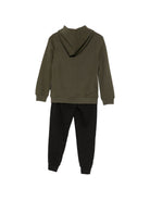 Completo felpa e pantaloni per bambino John Richmond Junior verde e nero con logo sul davanti RBA26007CF OLIVE JOHN RICHMOND KIDS 