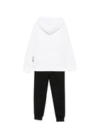 Completo felpa e pantaloni per bambino John Richmond Junior bianco e nero con logo sul davanti RBA26007CF WHITE JOHN RICHMOND KIDS 