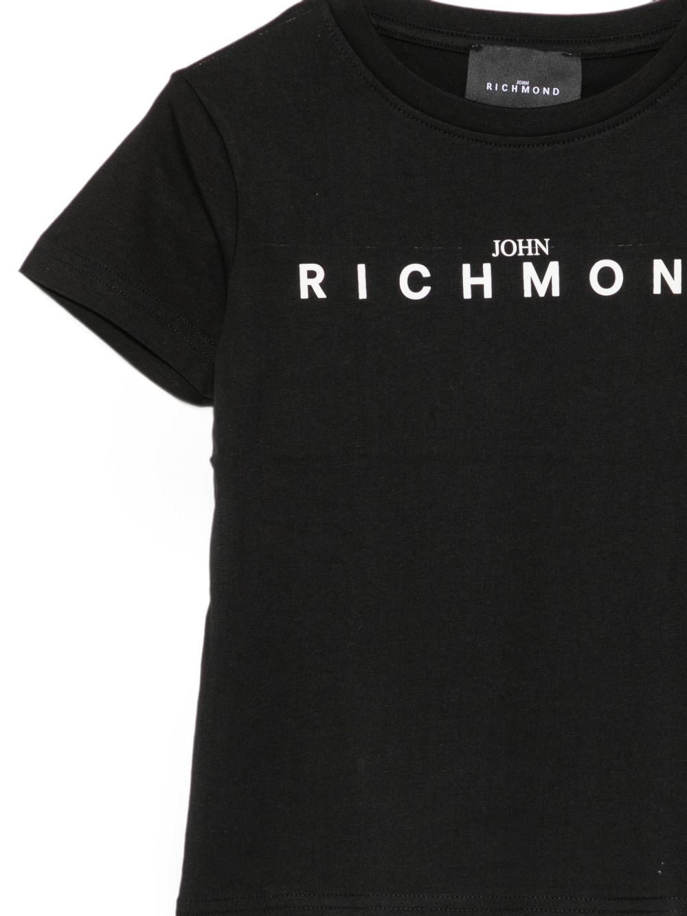 T-shirt per bambino John Richmond Kids nera con logo sul davanti RBA26009TS BLACK JOHN RICHMOND KIDS 