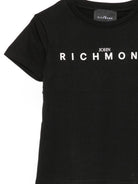 T-shirt per bambino John Richmond Kids nera con logo sul davanti RBA26009TS BLACK JOHN RICHMOND KIDS 