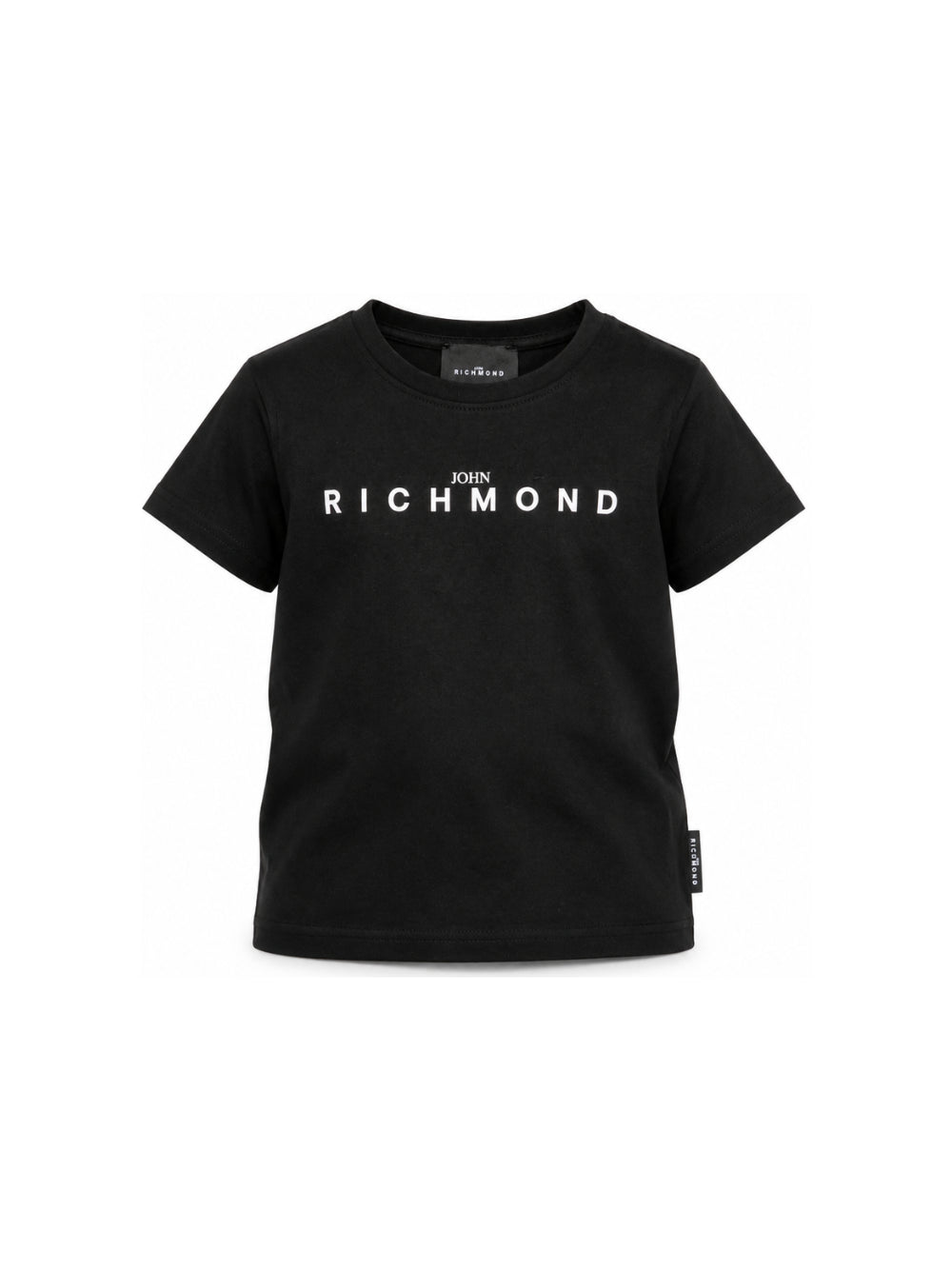 T-shirt per bambino John Richmond Kids nera con logo sul davanti RBA26009TS BLACK JOHN RICHMOND KIDS 