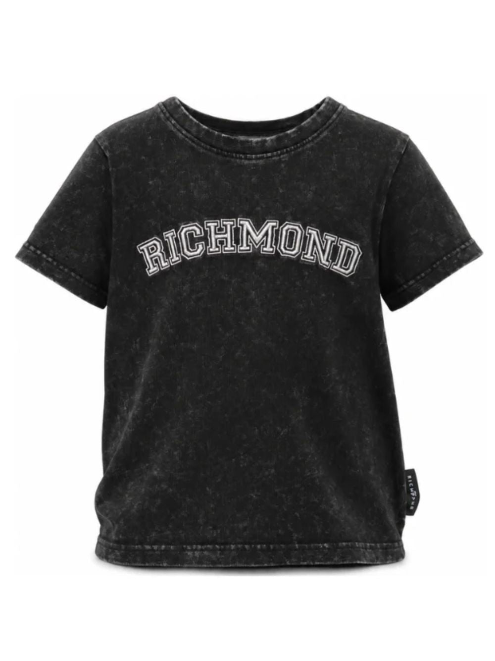 T-shirt per bambino John Richmond Kids nera con dettaglio logo RBA26011TS BLACK JOHN RICHMOND KIDS 