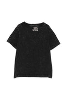 T-shirt per bambino John Richmond Kids nera con dettaglio logo RBA26011TS BLACK JOHN RICHMOND KIDS 