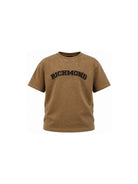 T-shirt per bambino John Richmond Kids marrone con dettaglio logo RBA26011TS KHAKI JOHN RICHMOND KIDS 