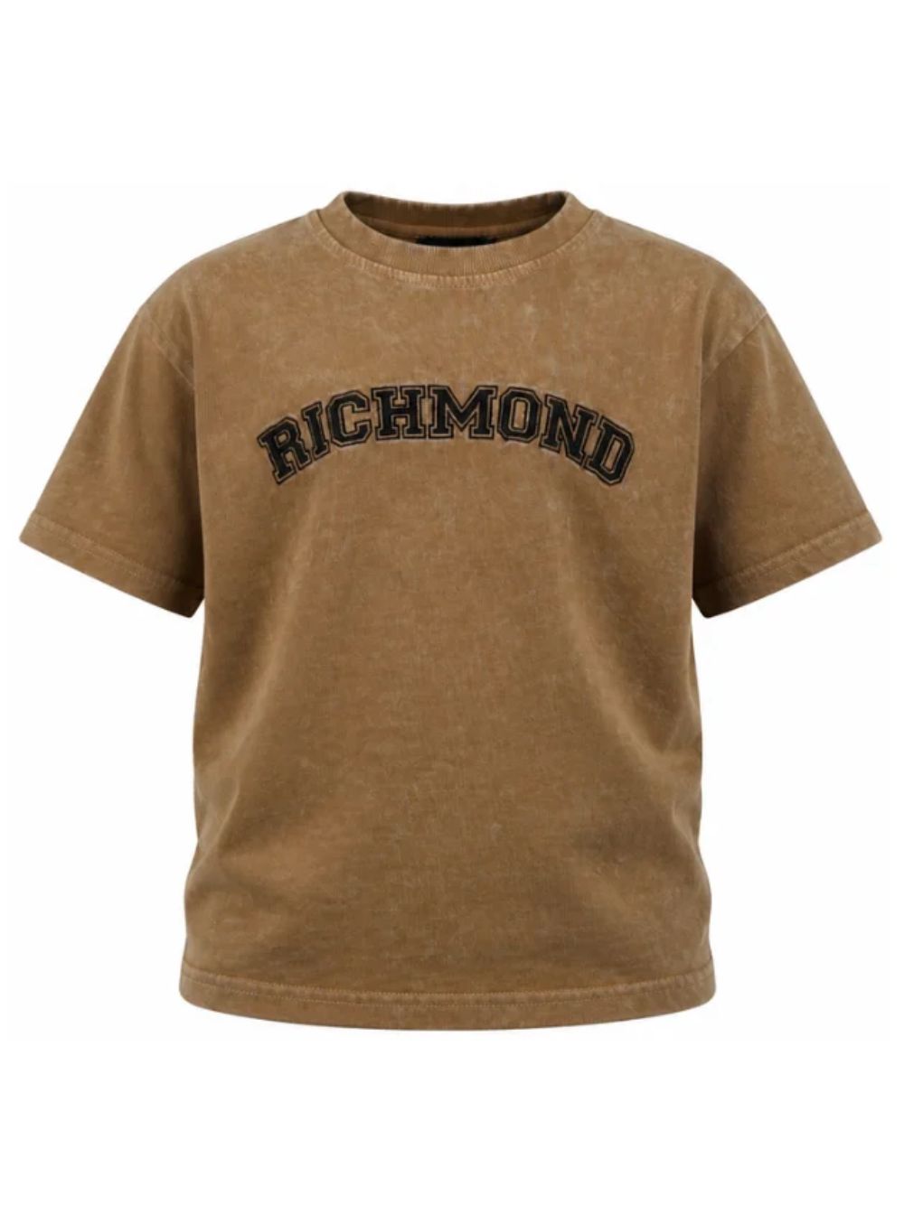T-shirt per bambino John Richmond Kids marrone con dettaglio logo RBA26011TS KHAKI JOHN RICHMOND KIDS 