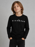 T-shirt per bambino John Richmond Kids nera a maniche lunghe RBA26016TS BLACK JOHN RICHMOND KIDS 