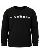 T-shirt per bambino John Richmond Kids nera a maniche lunghe RBA26016TS BLACK JOHN RICHMOND KIDS 