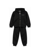 Tuta per bambino John Richmond Junior nera con cappuccio e logo RBA26018CF BLACK JOHN RICHMOND KIDS 