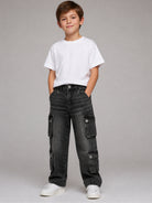 Jeans per bambino John Richmond Kids nero cargo RBA26020JE DENIM BLACK JOHN RICHMOND KIDS 