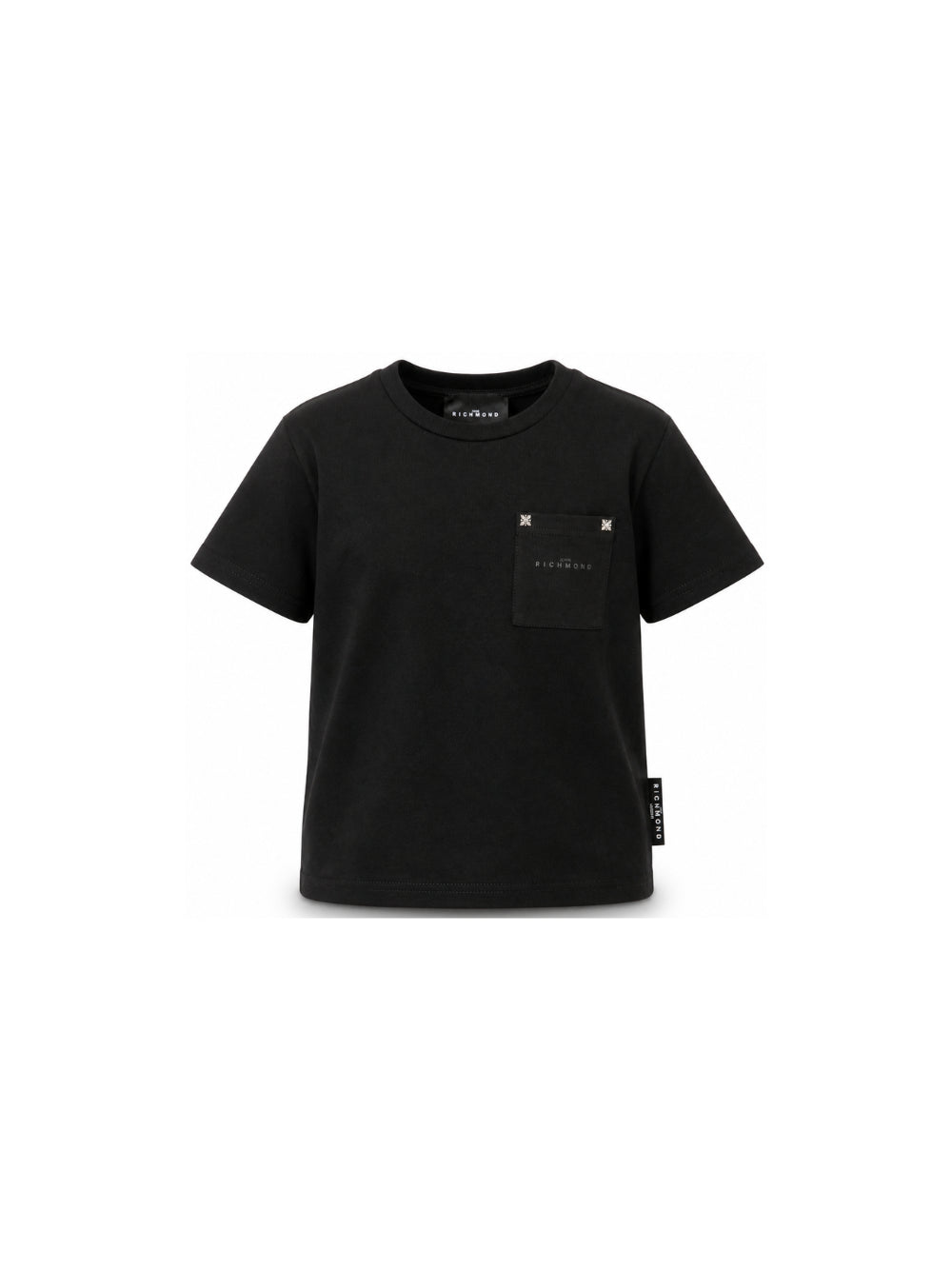 T-shirt per bambino John Richmond Kids nera con applicazione RBA26031TS BLACK JOHN RICHMOND KIDS 