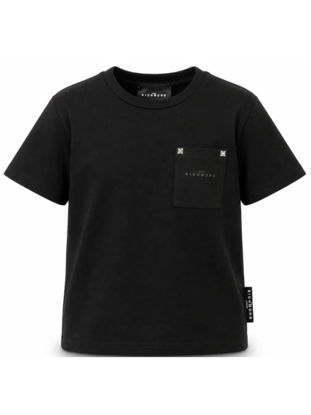 T-shirt per bambino John Richmond Kids nera con applicazione RBA26031TS BLACK JOHN RICHMOND KIDS 