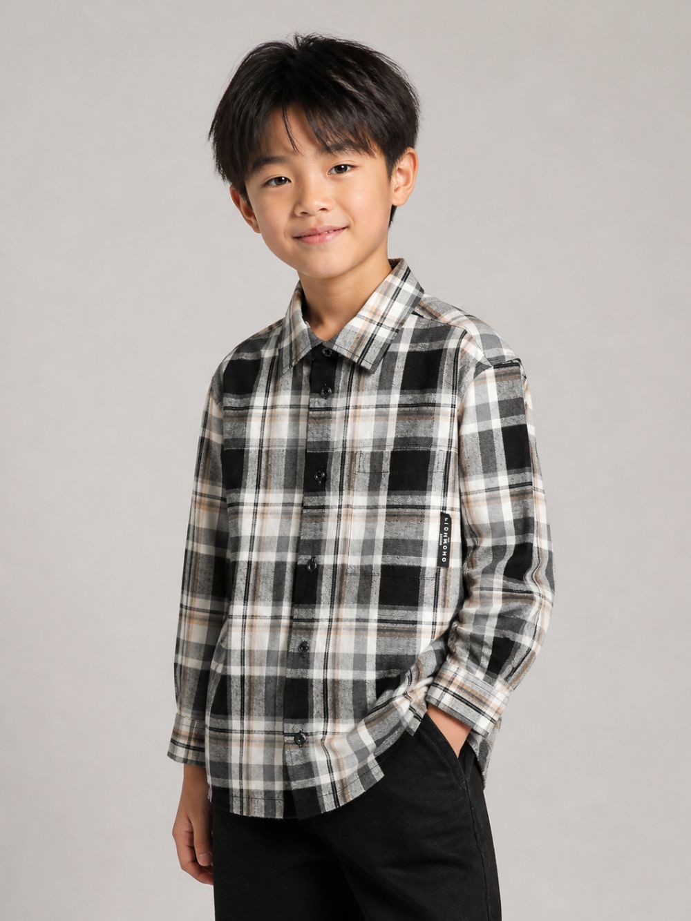 Camicia per bambino John Richmond Kids multicolore con motivo a quadri RBA26061CA BEIGE JOHN RICHMOND KIDS 