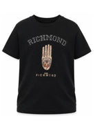 T-shirt per bambino John Richmond Kids nera con applicazione RBA26065TS BLACK JOHN RICHMOND KIDS 