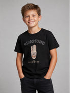 T-shirt per bambino John Richmond Kids nera con applicazione RBA26065TS BLACK JOHN RICHMOND KIDS 