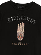 T-shirt per bambino John Richmond Kids nera con applicazione RBA26065TS BLACK JOHN RICHMOND KIDS 