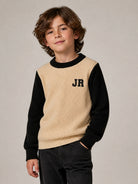 Maglione per bambino John Richmond Junior beige con finiture a coste RBA26092MA KHAKI JOHN RICHMOND KIDS 