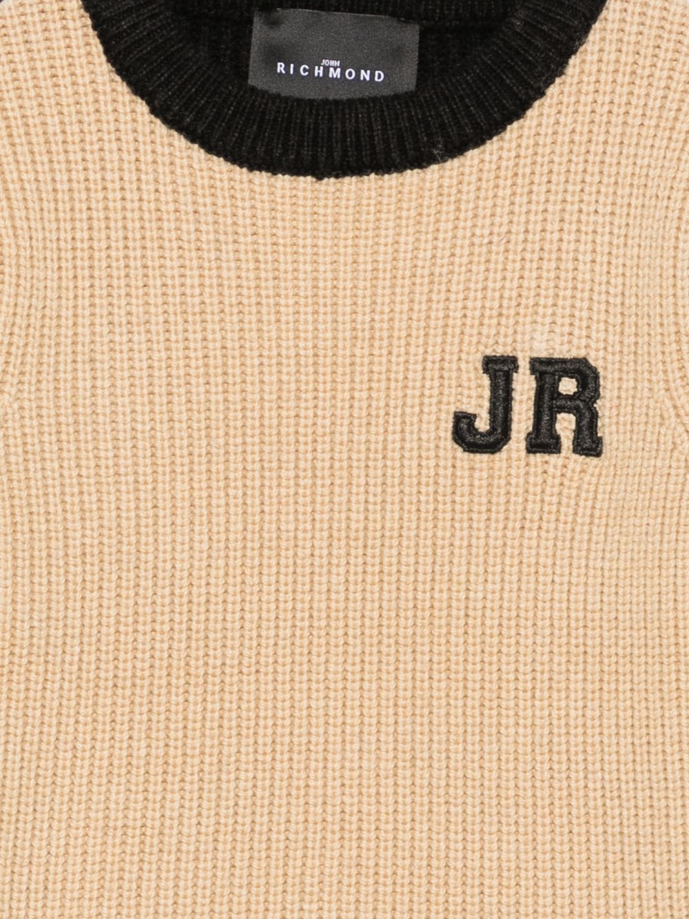 Maglione per bambino John Richmond Junior beige con finiture a coste RBA26092MA KHAKI JOHN RICHMOND KIDS 