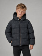 Giubbino per bambino John Richmond Kids nero con logo all-over RBA26098PI BLACK JOHN RICHMOND KIDS 