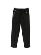 Pantaloni per bambino John Riichmond Junior neri con dettaglio catena RBA26126PA BLACK JOHN RICHMOND KIDS 