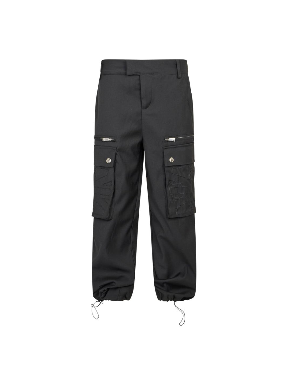 Pantaloni per bambino John Richmond Kids neri con coulisse e logo ricamato RBA26130PA BLACK JOHN RICHMOND KIDS 